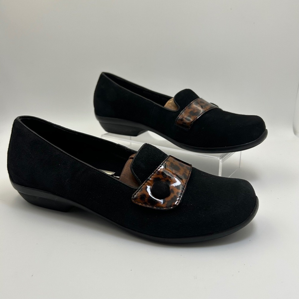 Dansko Clogs Olena Suede Black Tortoise Casual Slip On Shoes Women 9.5 40 insole